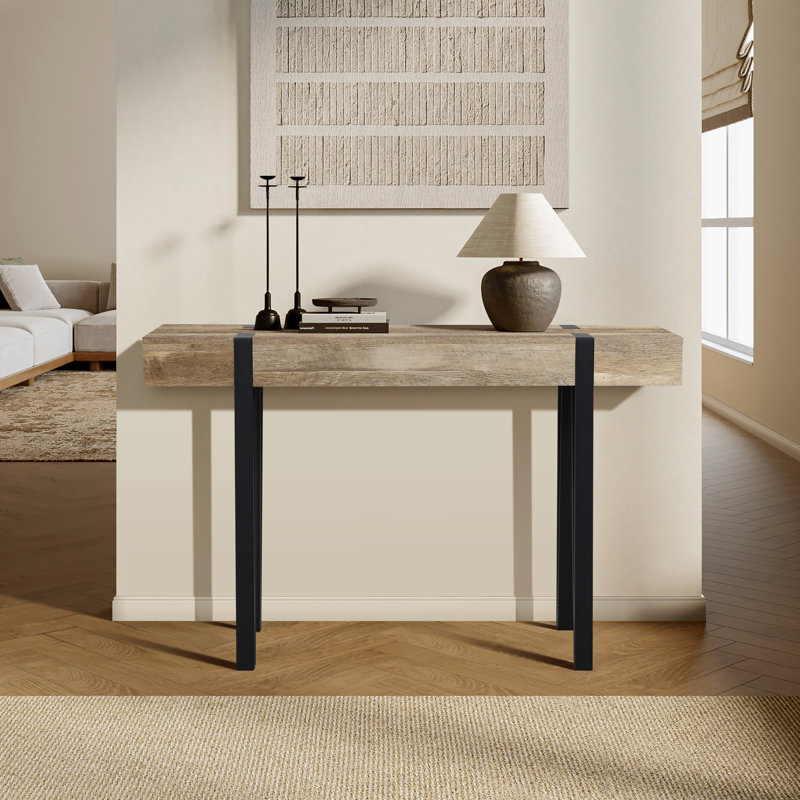 The Art of Visual Equilibrium: How to Style an Oak and Matte Black Console Table