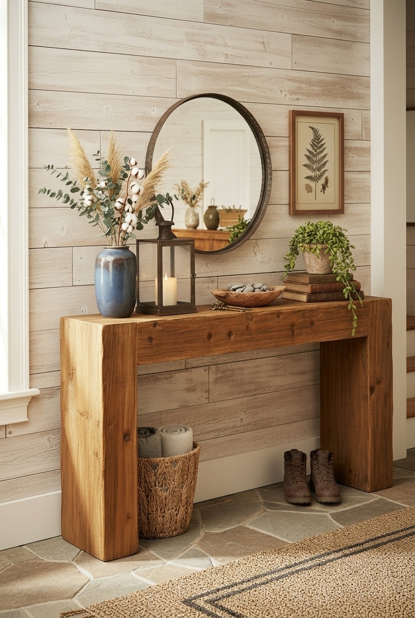 Curating Harmony: The Art of Layering a Solid Wood Console