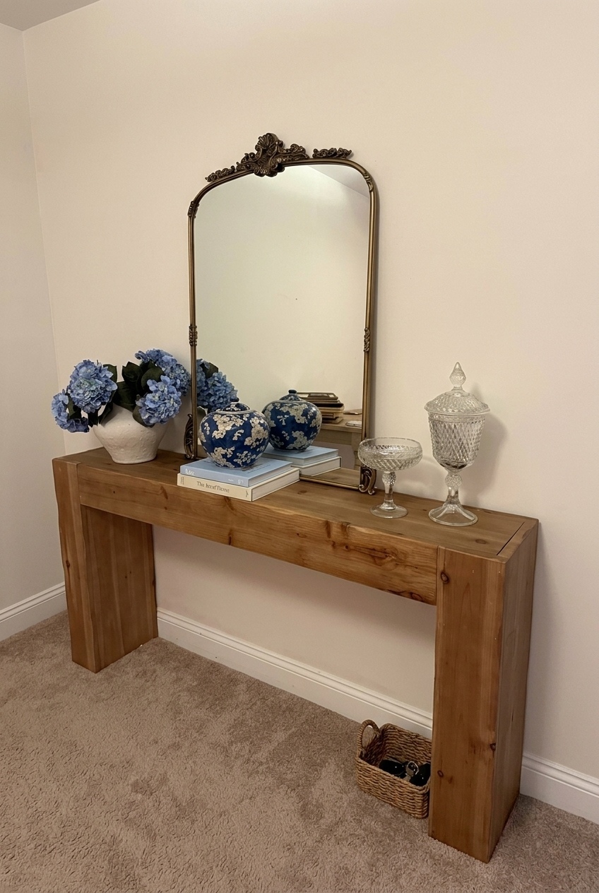 Curating Harmony: The Art of Layering a Solid Wood Console