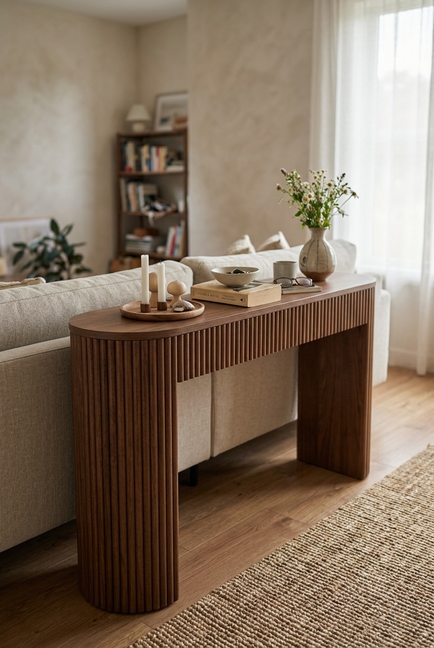 Mastering Architectural Texture: Fluted Wood Console Table Decor Ideas for the Modern Home
