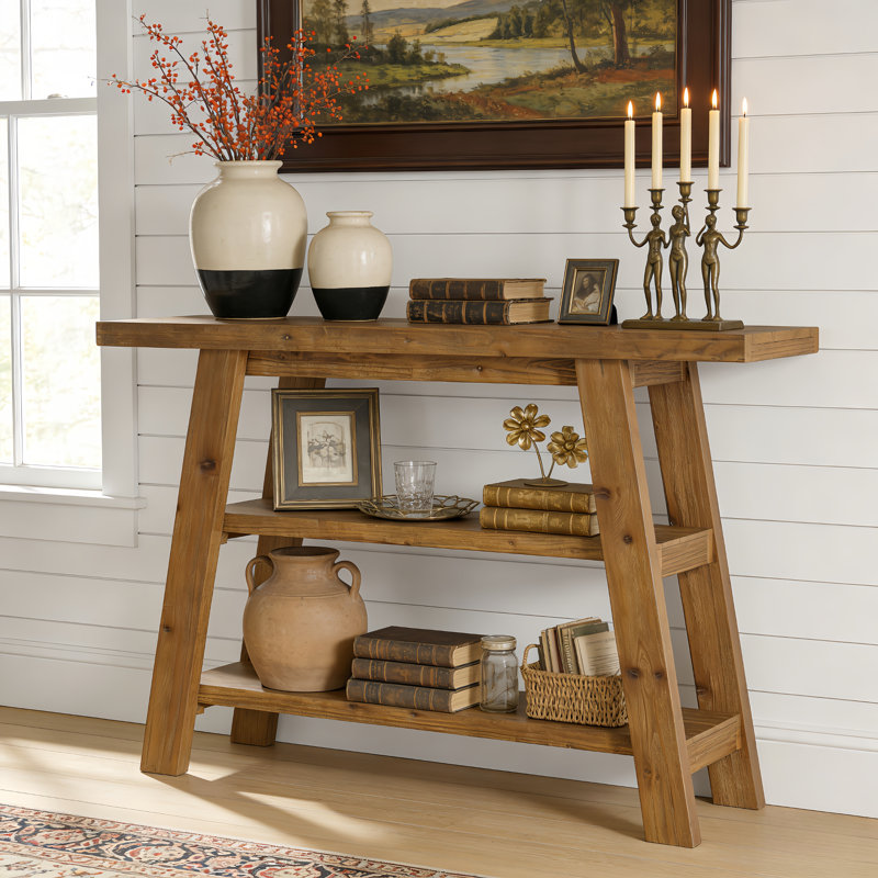 Millwood Pines 4724 W 3 Tier Solid Wood Console Table W114791174