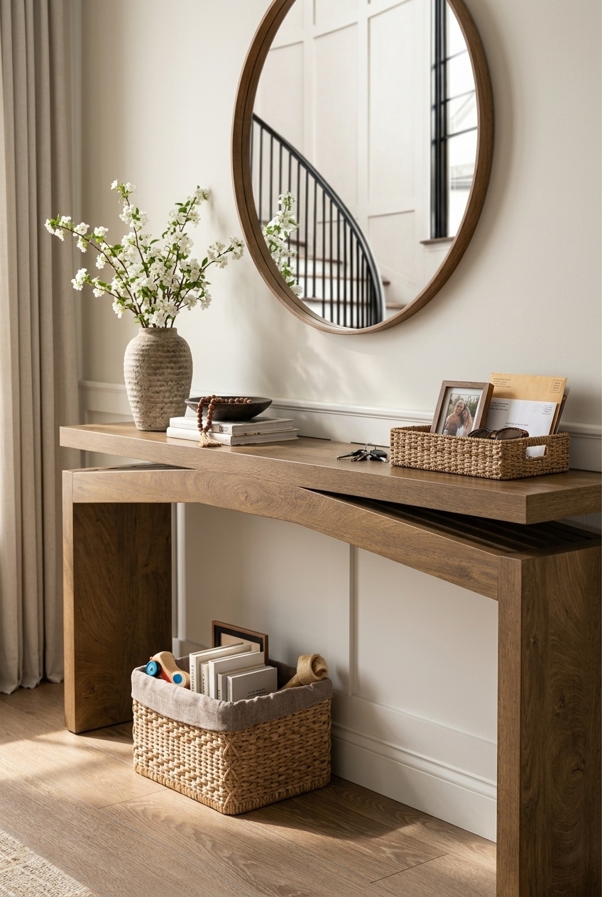Harmonizing Architecture and Form with a Modern 63 Inch Wood Console Table