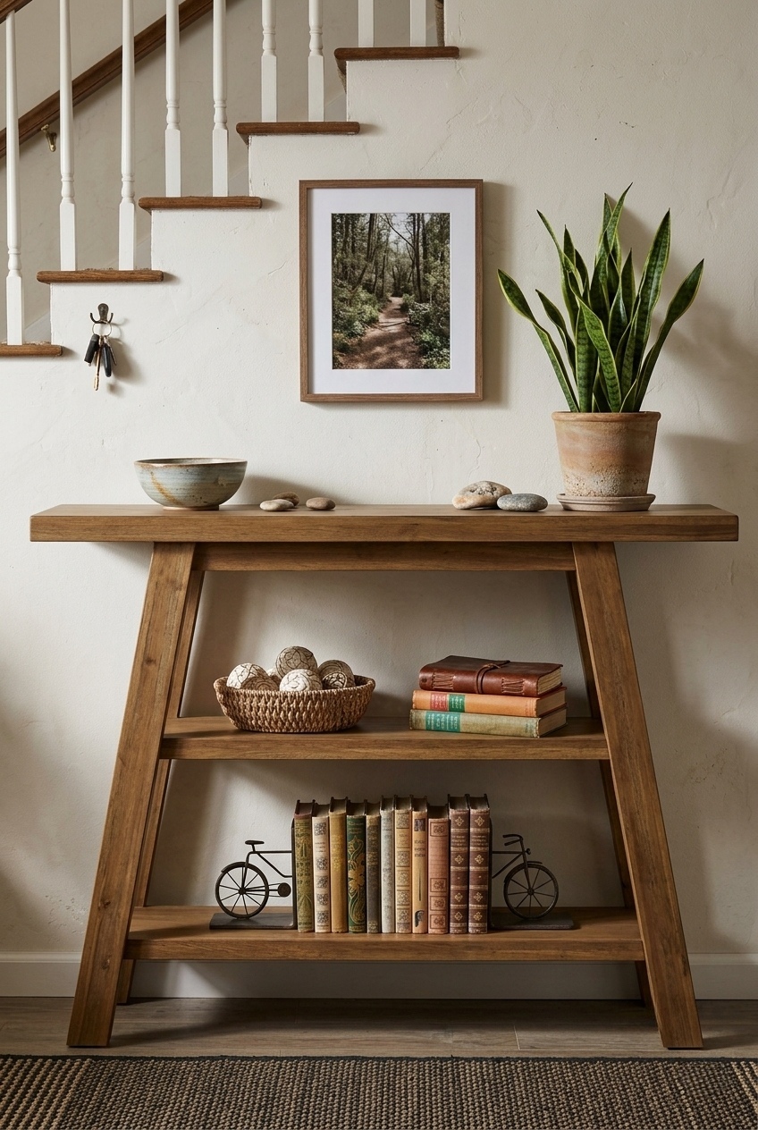 Curating Tone and Texture with Solid Wood Console Table Decor