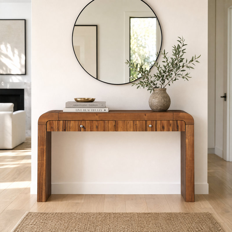 The Art of Balance: How to Style Medium Wood Fluted Consoles with Quiet Sophistication