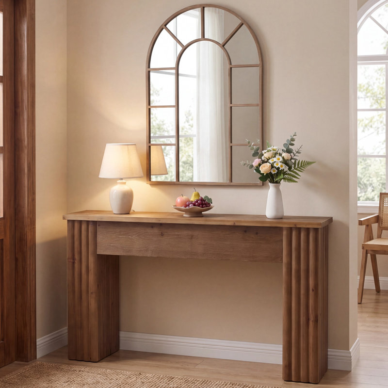 The Art of the Foyer: Effortless Fluted Farmhouse Console Table Styling